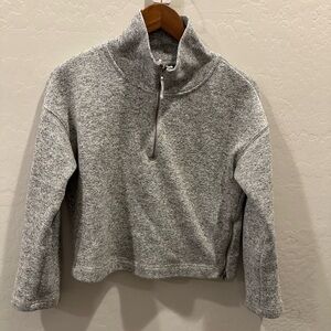 Fabletics  Alpine Quarter Zip Sweater Womens Heather Gray Fleece Pullover XS